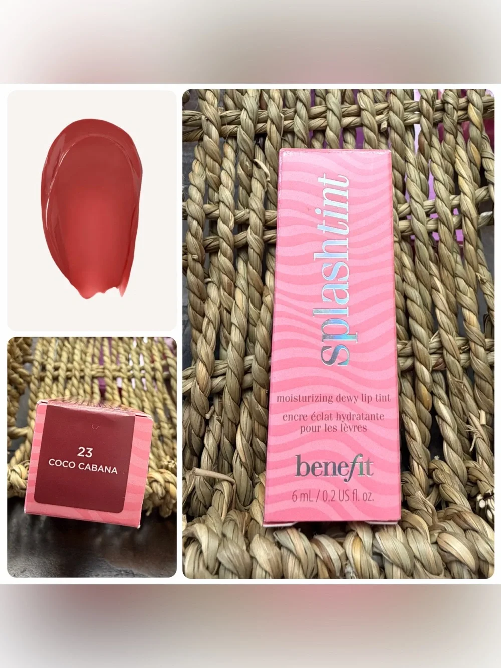 Benefit Splashtint Lip Tint 23 Coco Cabana 6mL Full Size NIB
